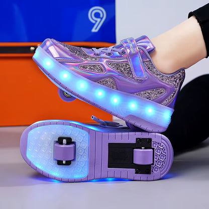 Roller Skates Sneakers for Children 2024 Sports Shoes for Boys Retractable Skates with Removable Sheels Unisex
