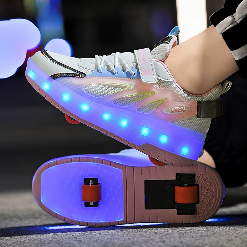 Roller Skates Sneakers for Children 2024 Sports Shoes for Boys Retractable Skates with Removable Sheels Unisex