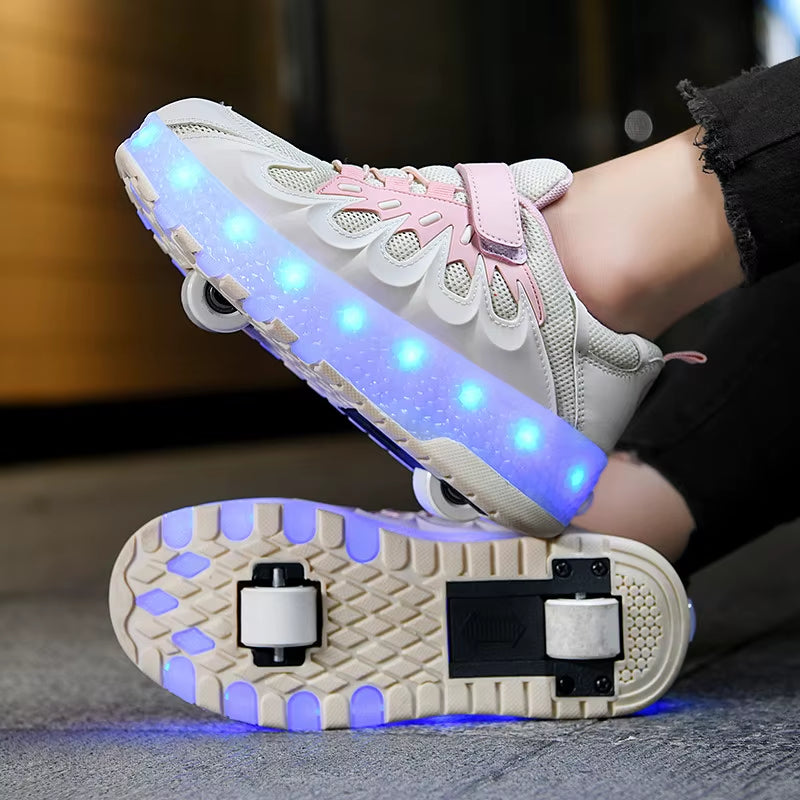 Roller Skates Sneakers for Children 2024 Sports Shoes for Boys Retractable Skates with Removable Sheels Unisex