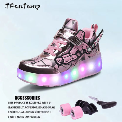 Roller Skates Sneakers for Children 2024 Sports Shoes for Boys Retractable Skates with Removable Sheels Unisex