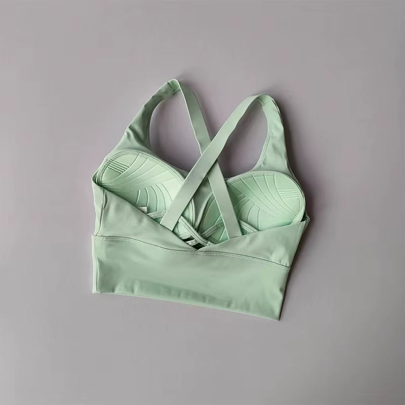 Shockproof High-Intensity Exercise Fitness Bra All-In-One Cup Running Gathered Yoga Beauty Back Breathable Sports Bra for Women