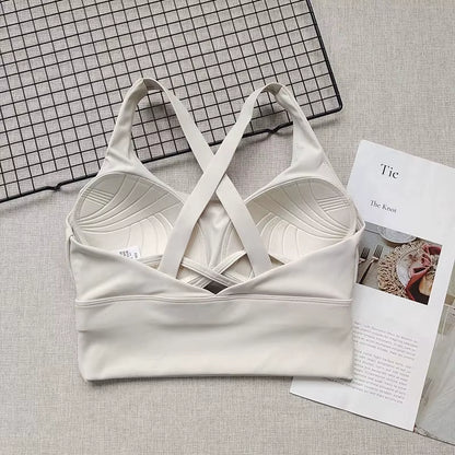 Shockproof High-Intensity Exercise Fitness Bra All-In-One Cup Running Gathered Yoga Beauty Back Breathable Sports Bra for Women