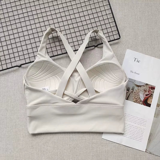 Shockproof High-Intensity Exercise Fitness Bra All-In-One Cup Running Gathered Yoga Beauty Back Breathable Sports Bra for Women