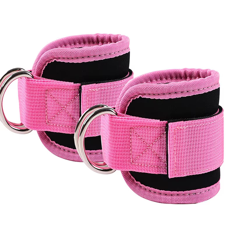 2PCS Ankle Straps Cable Double D-Ring Ankle Cuffs for Gym Workouts Glutes Legs Strength Extensions Training Brace Support Sport