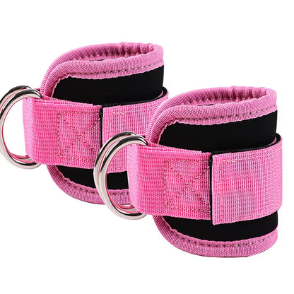 2PCS Ankle Straps Cable Double D-Ring Ankle Cuffs for Gym Workouts Glutes Legs Strength Extensions Training Brace Support Sport