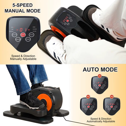 Elliptical Machine under Desk Portable Electric Seated Leg Exerciser Arm and Leg Trainer 12 Adjustable for Seniors Adults Teens