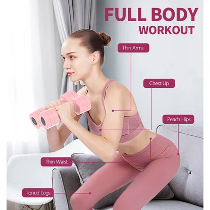 Adjustable Dumbbells Set 1 Pair 4-11Lb (2-5Lb Each) Free Weights Weight Set of 2 for Women Fast Adjust Dumbbell Arms Exercise