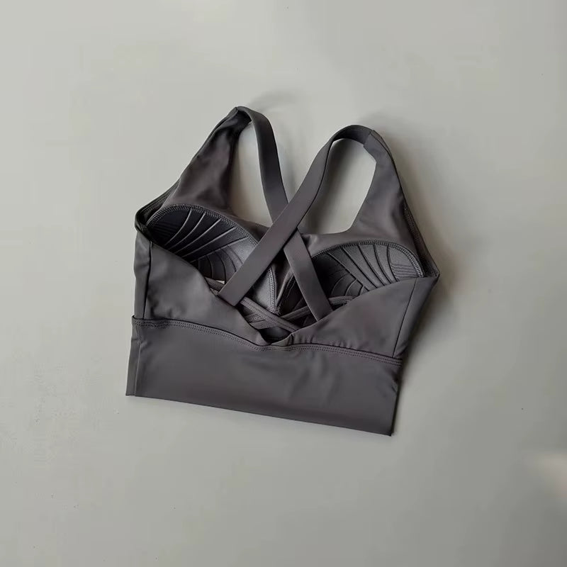 Shockproof High-Intensity Exercise Fitness Bra All-In-One Cup Running Gathered Yoga Beauty Back Breathable Sports Bra for Women