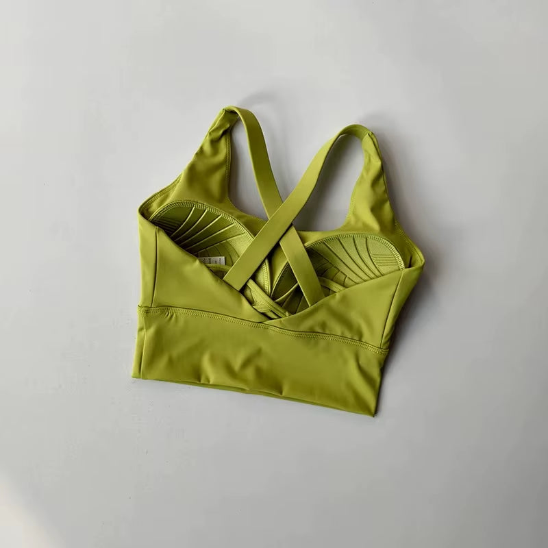 Shockproof High-Intensity Exercise Fitness Bra All-In-One Cup Running Gathered Yoga Beauty Back Breathable Sports Bra for Women