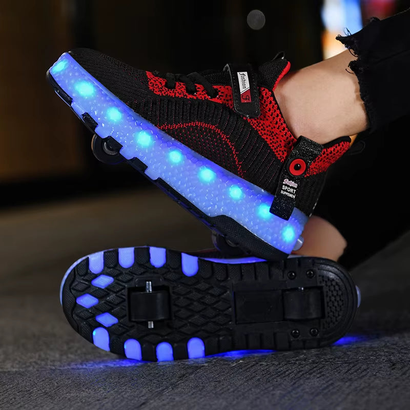 Roller Skates Sneakers for Children 2024 Sports Shoes for Boys Retractable Skates with Removable Sheels Unisex