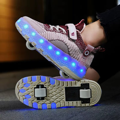 Roller Skates Sneakers for Children 2024 Sports Shoes for Boys Retractable Skates with Removable Sheels Unisex