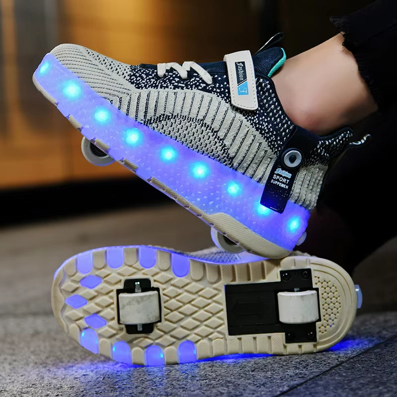 Roller Skates Sneakers for Children 2024 Sports Shoes for Boys Retractable Skates with Removable Sheels Unisex