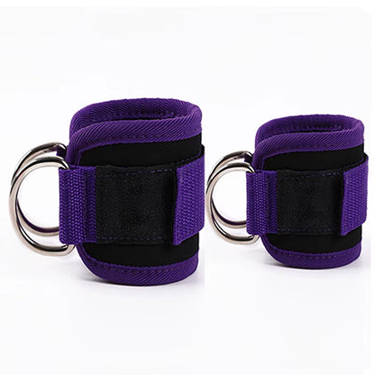 2PCS Ankle Straps Cable Double D-Ring Ankle Cuffs for Gym Workouts Glutes Legs Strength Extensions Training Brace Support Sport