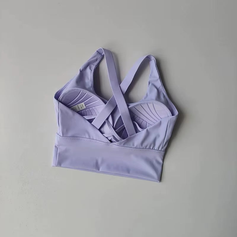 Shockproof High-Intensity Exercise Fitness Bra All-In-One Cup Running Gathered Yoga Beauty Back Breathable Sports Bra for Women