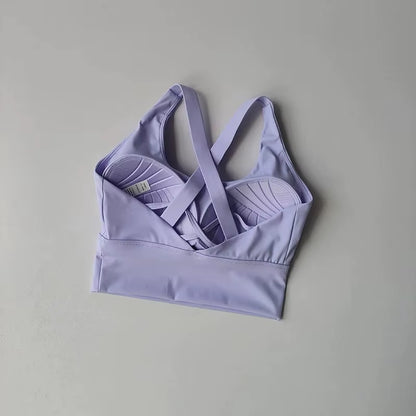 Shockproof High-Intensity Exercise Fitness Bra All-In-One Cup Running Gathered Yoga Beauty Back Breathable Sports Bra for Women