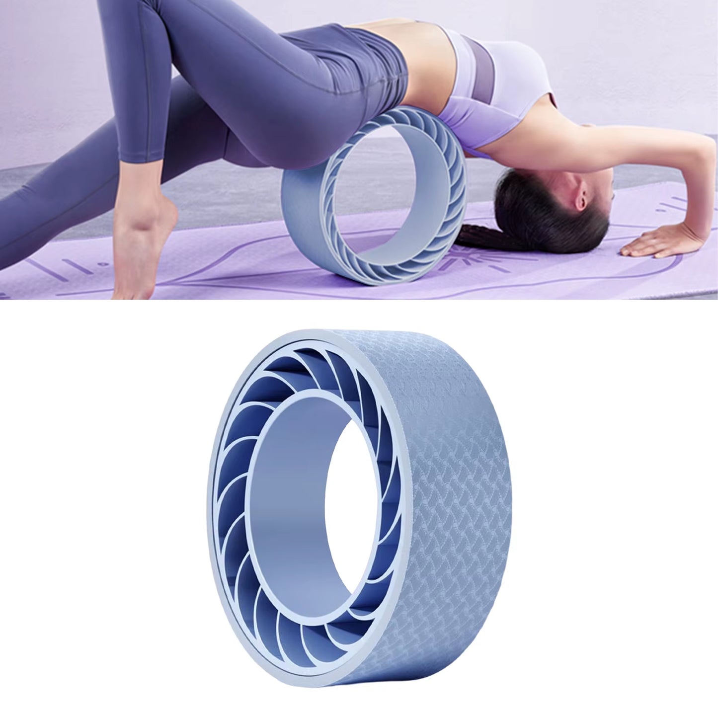 Yoga Pilates Circle Yoga Roller Ring Wheel Yoga Circle Exercise Gymnastic Poses Back Bendsfor Gymnastic Deep Tissue Massage Blue
