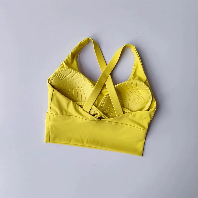 Shockproof High-Intensity Exercise Fitness Bra All-In-One Cup Running Gathered Yoga Beauty Back Breathable Sports Bra for Women