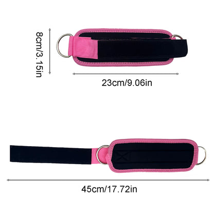 2PCS Ankle Straps Cable Double D-Ring Ankle Cuffs for Gym Workouts Glutes Legs Strength Extensions Training Brace Support Sport