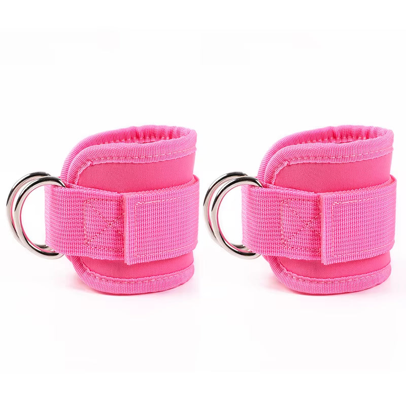 2PCS Ankle Straps Cable Double D-Ring Ankle Cuffs for Gym Workouts Glutes Legs Strength Extensions Training Brace Support Sport