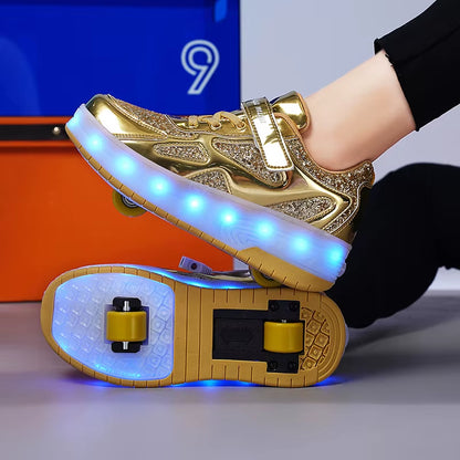 Roller Skates Sneakers for Children 2024 Sports Shoes for Boys Retractable Skates with Removable Sheels Unisex