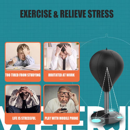 Stress Relief Boxing Bag Suction Cup Base Speed Ball Inflatable Foam Spring Fighting Speed Reflex Training Fitness Equipment