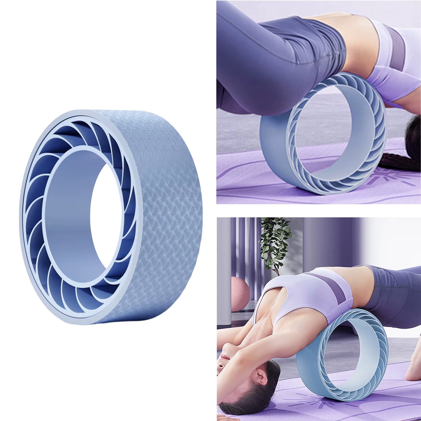 Yoga Pilates Circle Yoga Roller Ring Wheel Yoga Circle Exercise Gymnastic Poses Back Bendsfor Gymnastic Deep Tissue Massage Blue