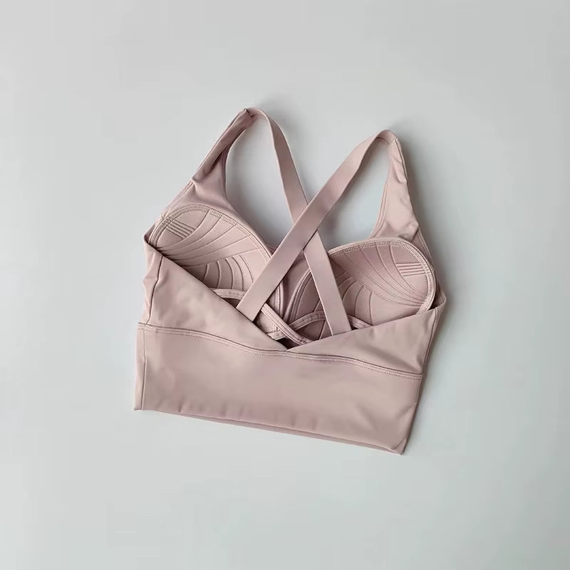 Shockproof High-Intensity Exercise Fitness Bra All-In-One Cup Running Gathered Yoga Beauty Back Breathable Sports Bra for Women