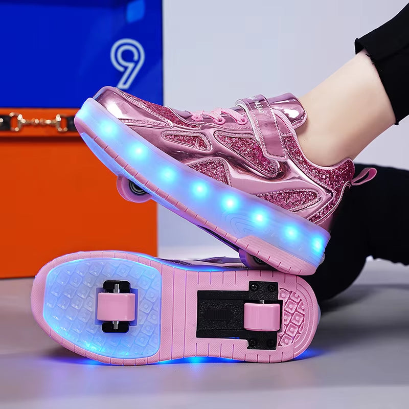 Roller Skates Sneakers for Children 2024 Sports Shoes for Boys Retractable Skates with Removable Sheels Unisex