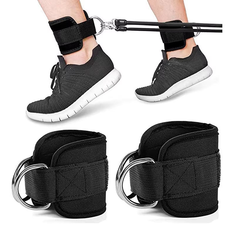 2PCS Ankle Straps Cable Double D-Ring Ankle Cuffs for Gym Workouts Glutes Legs Strength Extensions Training Brace Support Sport