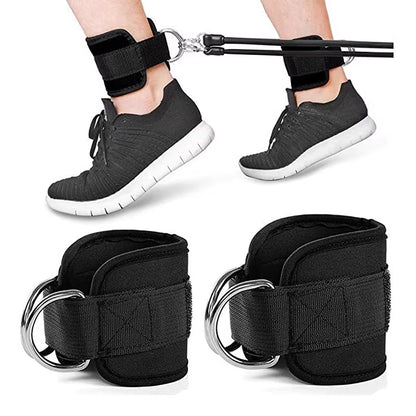 2PCS Ankle Straps Cable Double D-Ring Ankle Cuffs for Gym Workouts Glutes Legs Strength Extensions Training Brace Support Sport
