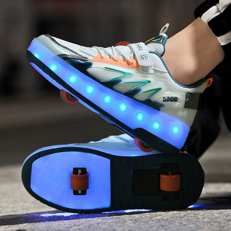 Roller Skates Sneakers for Children 2024 Sports Shoes for Boys Retractable Skates with Removable Sheels Unisex