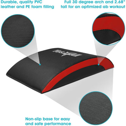 Ab Exercise Mat Tailbone & No Tailbone, Foldable Abdominal Sit up Support Pad, Abs Workout Equipment for Core Training and Lowe