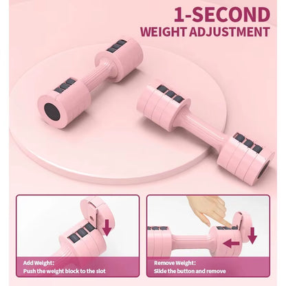 Adjustable Dumbbells Set 1 Pair 4-11Lb (2-5Lb Each) Free Weights Weight Set of 2 for Women Fast Adjust Dumbbell Arms Exercise